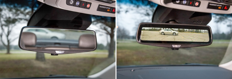 Система изображения заднего вида на зеркале в автомобилях Кадиллак