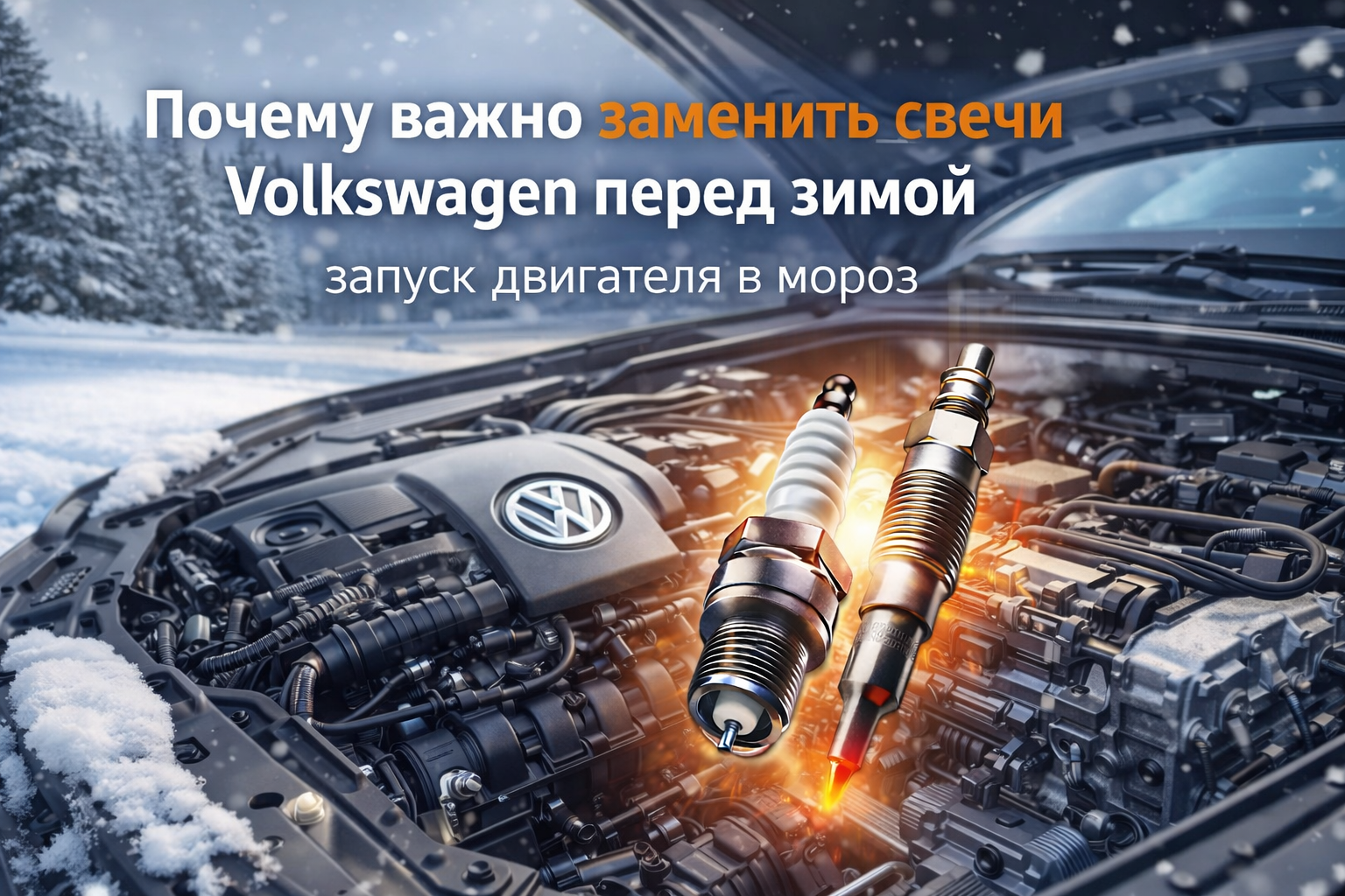 Почему важно заменить свечи зажигания и свечи накаливания Volkswagen до сильных морозов